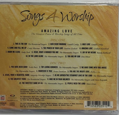Songs 4 Worship Amazing Love 2 CD Set Time Life Integrity Music 2001 NEW Sealed - Picture 2 of 2