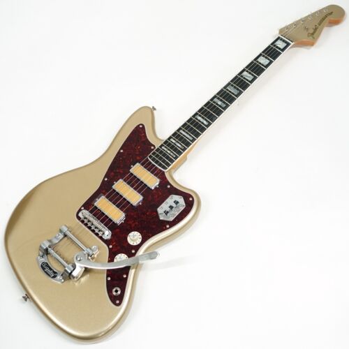 *OUTLET* Fender Gold Foil Jazzmaster Shoreline Gold HHH Ebony FB Long Scale W/GB - Picture 1 of 11