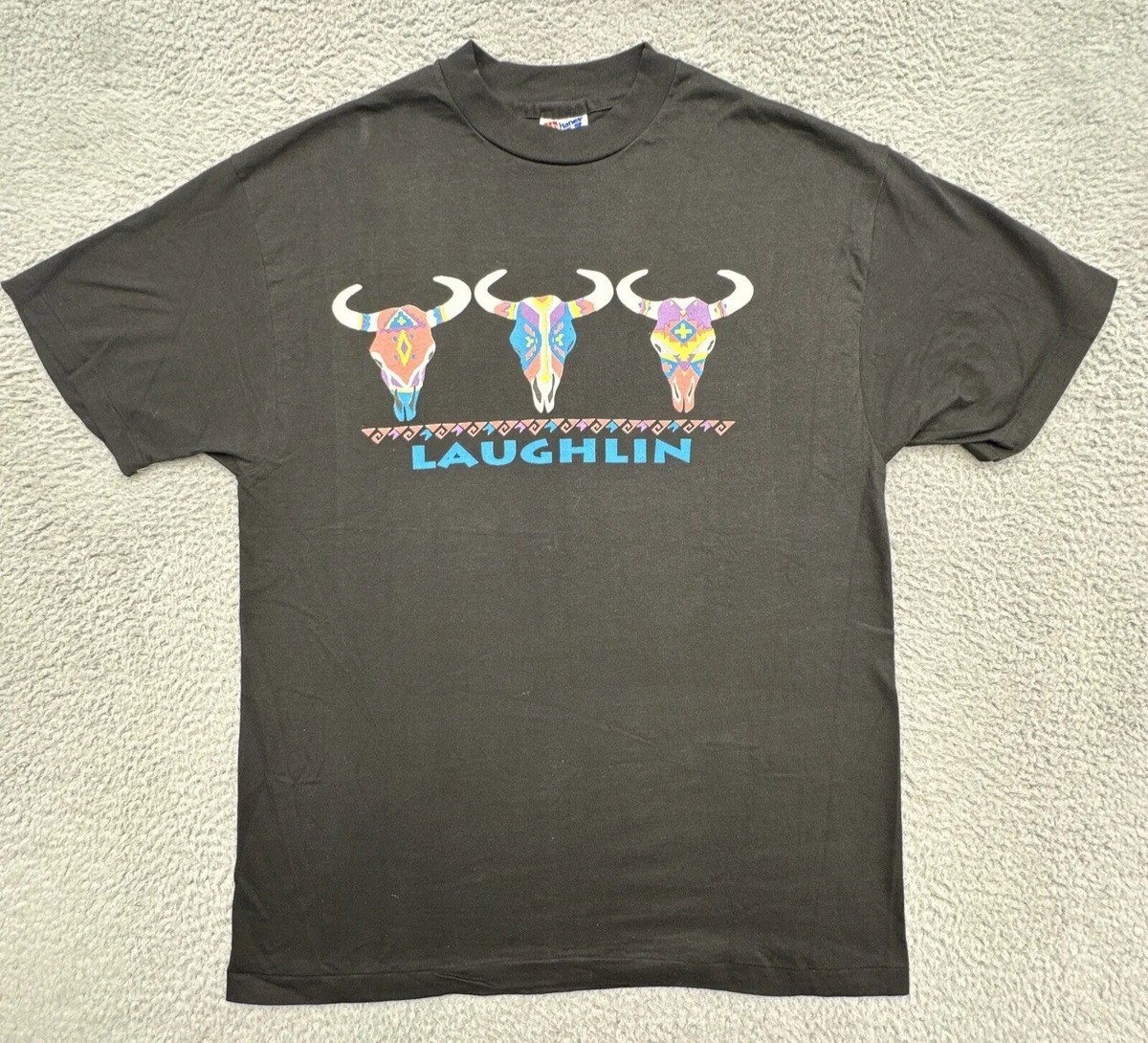 Vintage Hanes Beefy-T Mens L Black T Shirt Single Stitch