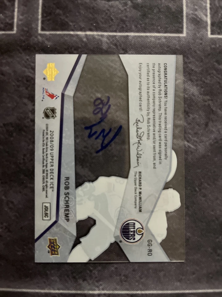 2008-09 Upper Deck Ice Glacial Graphs GG-RO Rob Schremp Edmonton Oilers - Image 2 of 2
