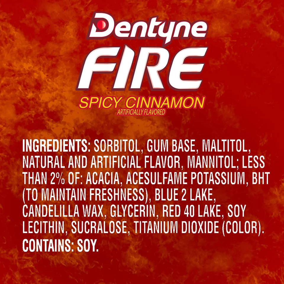 Dentyne Fire Canela Picante 16 Piezas Paquete de 9 Total 144 Piezas Gomas Sin Azúcar Foto 3 de 4