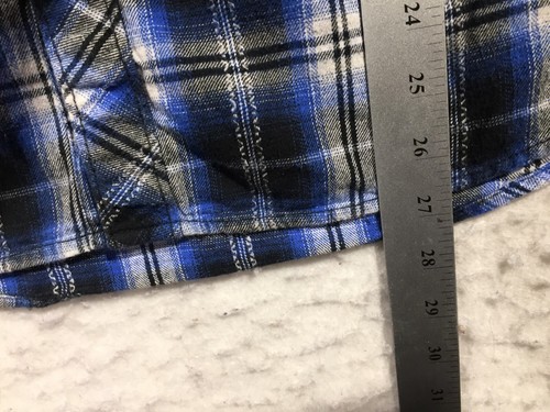 Carbon Dress Shirt Mens M Blue White Plaid Collared Long Sleeve Pockets - Picture 12 of 18