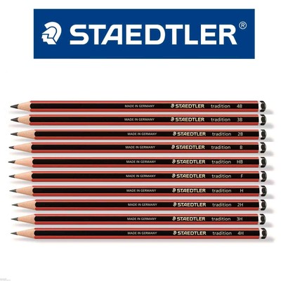 12 Staedtler Tradition Pencils 4h 3h 2h H Hb B 2b 3b 4b School Sketching Joinery Ebay
