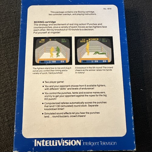 Boxing for Intellivision Game Carttridge By Mattel Vintage Gaming Rare - Picture 2 of 3