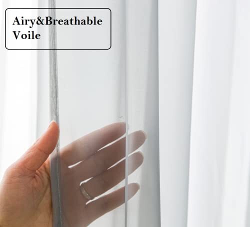 Durchsichtige Vorhänge 63 Zoll lang, weiche Voile Fensterbehandlung W52XL63 blauer Dunst - Bild 4 von 6