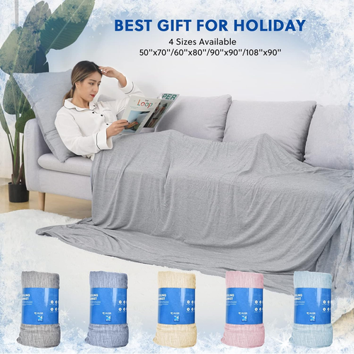 Cooling Blankets for Hot Sleepers - Summer Blanket Thin Lightweight Breathable S - Picture 5 of 7