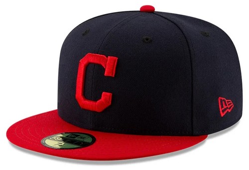 Authentic New Era MLB 59Fifty Fitted Cap Cleveland Guardians Home Navy/Red - Picture 1 of 6