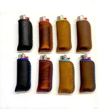 Leather Bic Lighter Sheath Sleeve Case, handmade & sewn