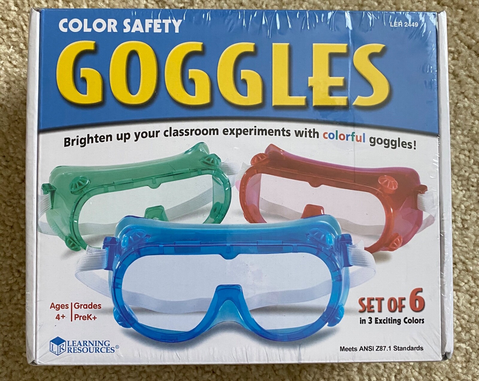 Learning Resources Multi-Colored Safety Goggles for Hands-On Science Experiments and Classroom Activities-image