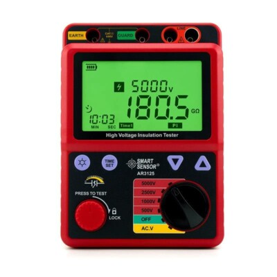 Insulation Resistance Meter Gauge High Voltage Megohmmeter 500/1000/2500/5000V