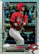  2021 BOWMAN CHROME MOJO REFRACTOR PROSPECT #BCP-55 AUSTIN HENDRICK REDS