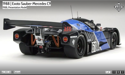 ミニカー EXOTO 1/18 Sauber Mercedes C9 #62 1:18 1989 24h Le Mans Pole Position -- #62 Sauber-Mercedes
