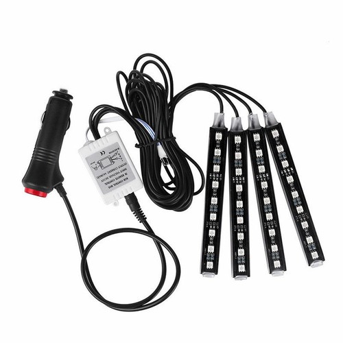 Car Interior LED Ambient Light Optic Fiber Atmosphere Lamp Decor Remote Control - Foto 12 di 12