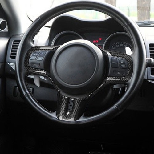 Real Dry Carbon Fiber Steering Wheel Cover Trim For Mitsubishi Lancer EVO X 10th - Picture 6 of 12