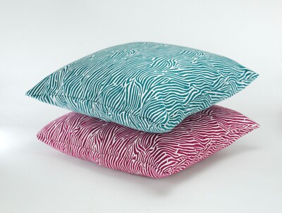 Striped Cushion Cover Zebra Print Deep Pink or Green Teal 42 x