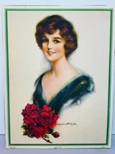 Art Deco Print Pin Up 13X10 Beauties signed lp ephemera Hare Rose Portrait AC2