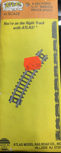 Atlas N-Gauge 1/2-11" Radius Curve Track 6-Sections #2521 - Picture 2 of 3