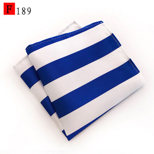 Men Striped Grid Check Polka Dots Hanky Stripe Flower Handkerchief Pocket Square - Picture 10 of 54