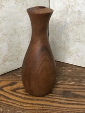 Handmade Hand Turned Decorative 5  Wooden Bud Vase