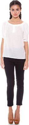 JANIS Kurzarm-Bluse offwhite L  JAN47