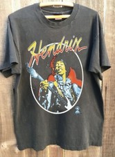 Vintage Jimi Hendrix Tour Short Sleeve Charcoal Cotton Shirt Reprint WA0581