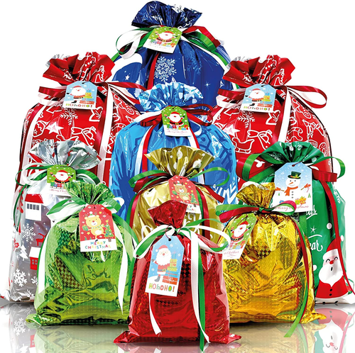 38Pcs Christmas Gift Bags, Gift Bags Assorted Sizes for Holiday Presents, Chr... - Picture 7 of 12