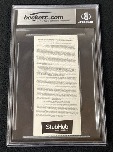 Red Berenson Signed & Inscribed Michigan Wolverines Final Win Ticket Beckett - Picture 2 of 2