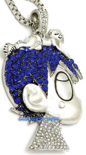 LUV Uzi Crystal Rhinestone Pendant with 20 or 24 or 30 Inch Necklace Vert LIL - Picture 27 of 110