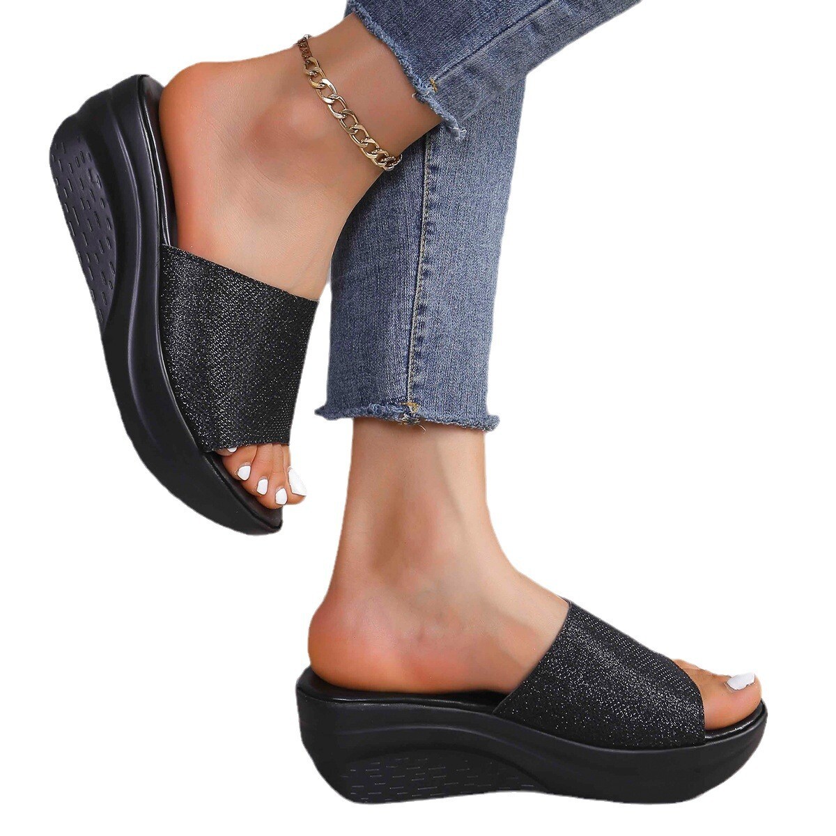 PANTOFOLA D’ORO Sandali comfort donna punta aperta zeppa tacco alto plateau scarpe estive