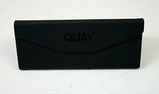 Quay Tri Fold Case Matte Black Collapsible Velvet Lining Sunglasses Shades 