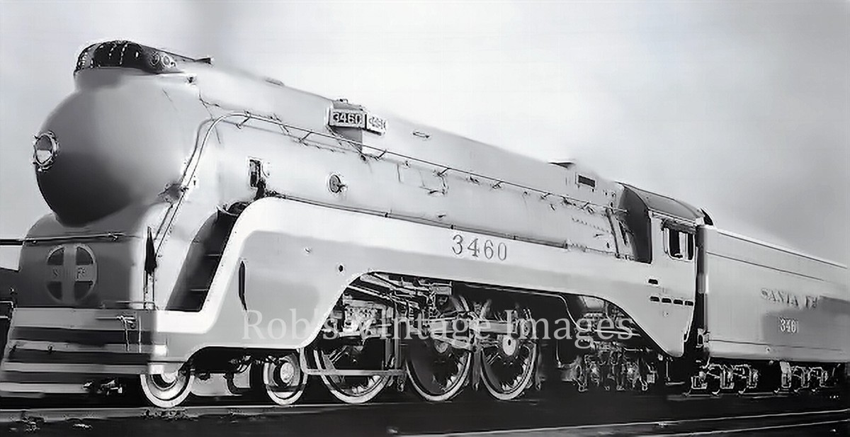 1937 Santa Fe photo Steam New Locomotive Blue Goose 3460 ATSF