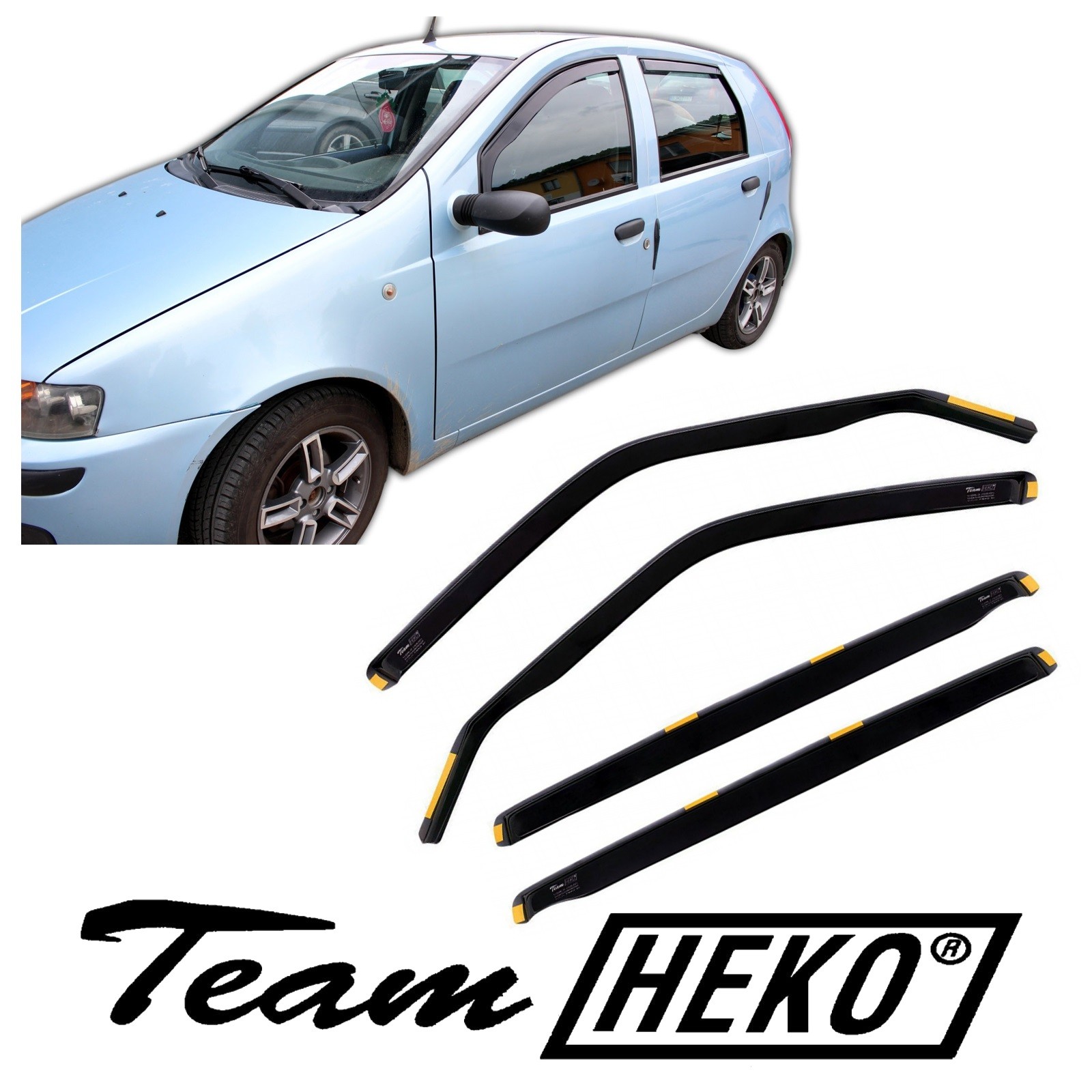 Déflecteurs d'air Fiat Punto 2 3 1999-2005 kit de 4 pièces HEKO vitres