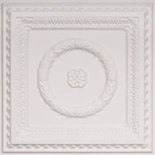 # 210 (Lot of 5) - White Matt 2'x2' PVC Decorative Ceiling Tile Glue Up/Grid