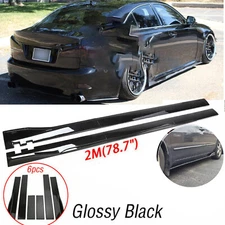 For Lexus IS250/ Side Skirt Extension Splitter Spoiler Lip 2m/78.7inch Glossy O