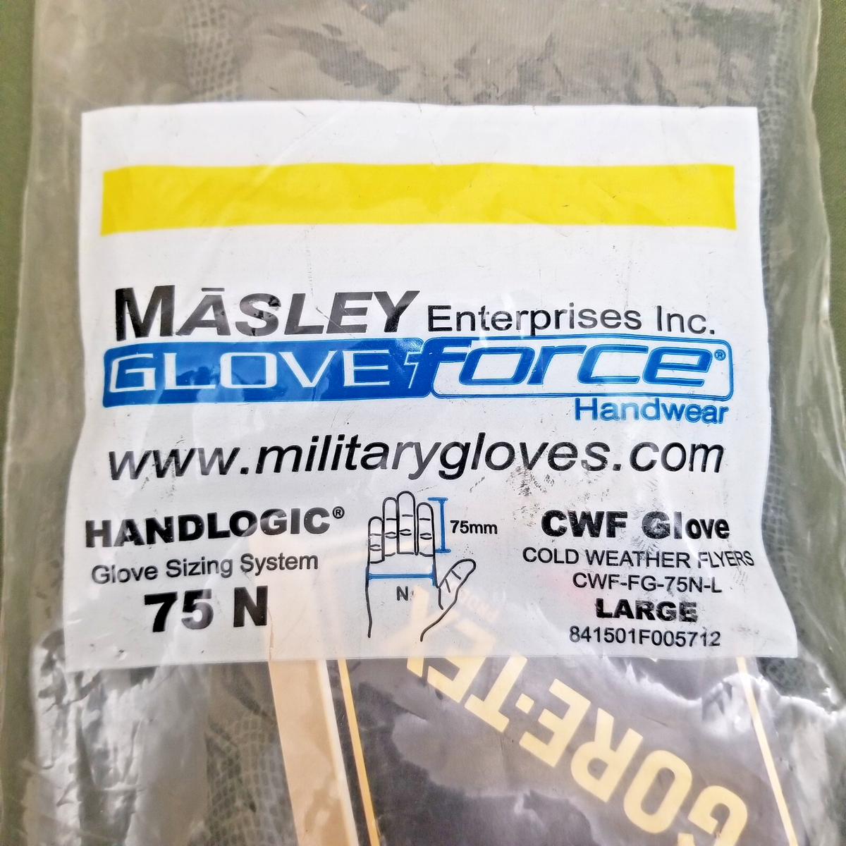 NEW, MASLEY MILITARY COLD WEATHER FLYERS GLOVES, 75 N CWF