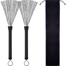 1 Pair Drum Brushes Retractable Wire Brushes Drums Drum Sticks Brush
