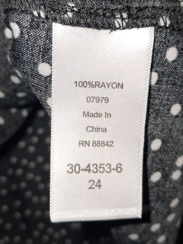 Ellos Blouse, black and white polka dot, long sleeve, size 24, v neck, 34" long - Picture 3 of 3