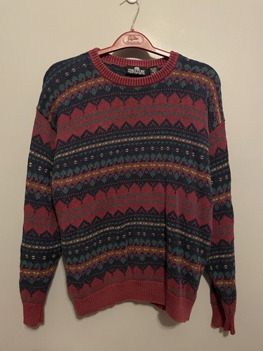 Vintage Structure Cosby Coogi Styled Pullover Crew Neck Sweater Size M (E283)
