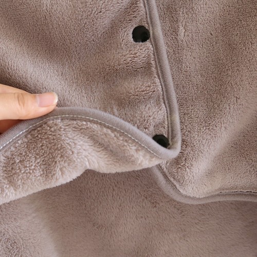 Weiches Fleece Überwurf Decke Poncho Warm Winter Wrap Umhang Schal Snap Knöpfe - Picture 10 of 14