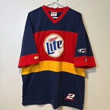 Vtg 90s Miller Light Beer Nascar Rusty Wallace 2 Winston Cup XL Shirt EUC NWOT