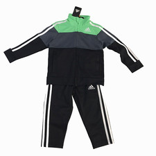 Adidas Toddler Kids 2-piece Active Set Tracksuit Jacket Pants Black Green 2T