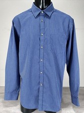 Van Heusen Traveler Long Sleeve Shirt Sz L Blue Striped