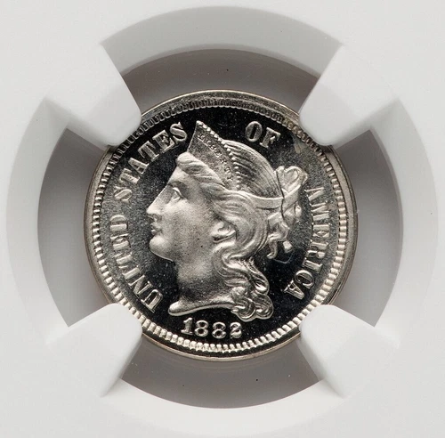 1882 3 Cent Nickel - NGC PF 67 Cameo - INCREDIBLE CAMEO BEAUTY