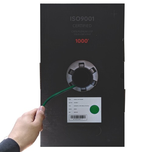 ATS Kabel Bulk Cat6 Plenum CMP 1000ft 550MHZ UTP 23 AWG Solid 10 Gigabit Grün - Bild 2 von 5