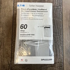 NEW SEALED Eaton AC Disconnect Non-Fusible Pullout 60 Amp DPU222RP