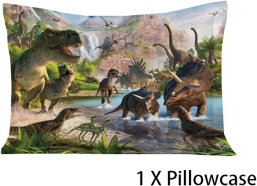 Dinosaurs Bed Sheets Twin for Boys,3D Realistic Dinosaur Green Fitted Sheets Set - Picture 5 of 12