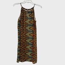 Sweet Storm Dress Women's Large Multicolor Print Sleeveless Strap Pullover