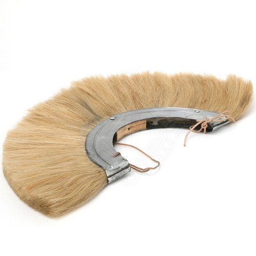 Medieval Roman helmet crest with metal frame, Blond Hair Plume For Helmets - 第 2/4 張圖片
