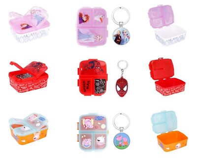 Kinder Figur XL 4 mehrere Fächer rechteckig Sandwich Brotdose mit Schlüsselanhänger