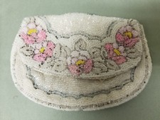 Vintage Beaded Wristlet/ Purse- Floral Design Made In France